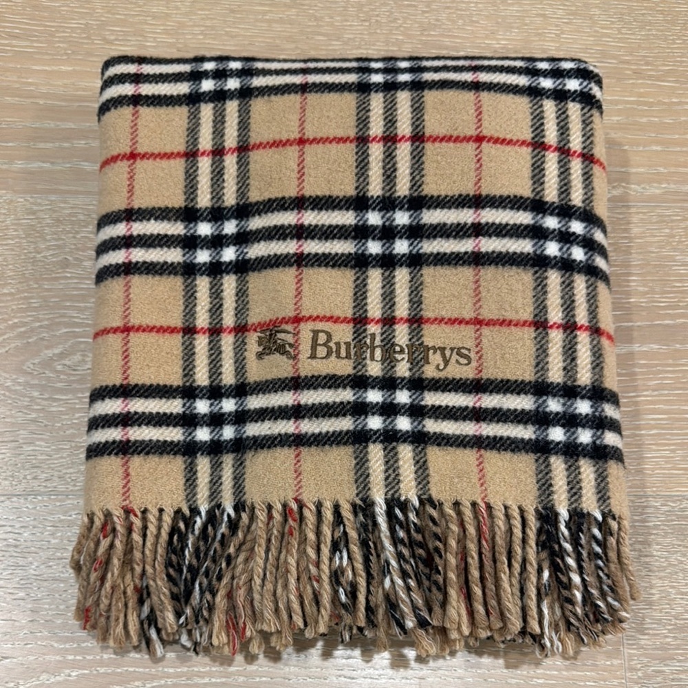 Burberrys 100% Wool Lap Blanket Nova Check Beige Japan